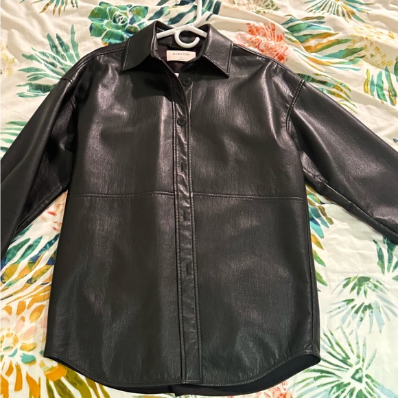 Babaton Jackets & Blazers - Babaton Leather Shirt Jacket